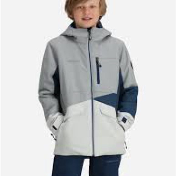 NWT Obermeyer Kids Gray and Navy Puffer Jacket. Size 10/12. MSRP: $179.50 - Picture 4 of 4